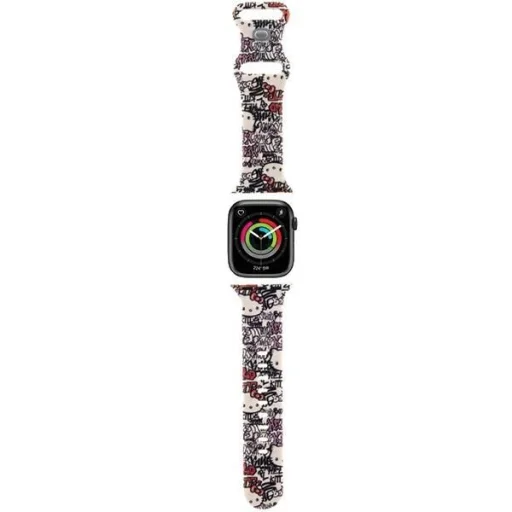 Hello Kitty Szilikon Graffiti szíj Apple Watch 38/40/41mm - bézs - 1