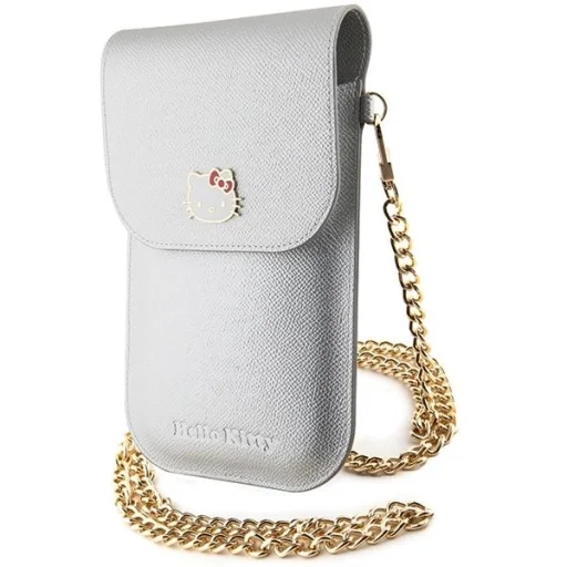 Hello Kitty Leather Metal Logo Chain bag - ezüst tok - 4