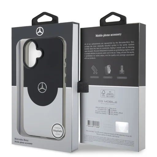 Mercedes PC/TPU Double Layer MagSafe tok iPhone 16 Fekete/Ezüst tok - 6