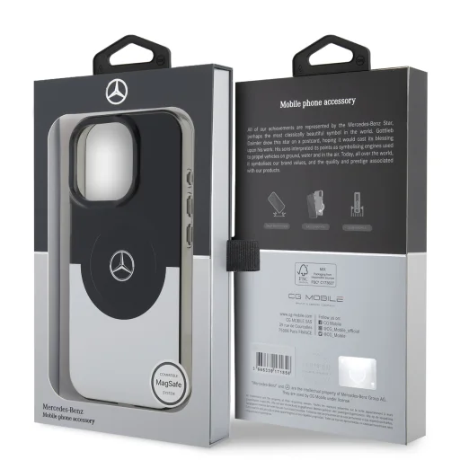 Mercedes PC/TPU Kétrétegű MagSafe tok iPhone 16 Pro Max Fekete/Ezüst tok - 6