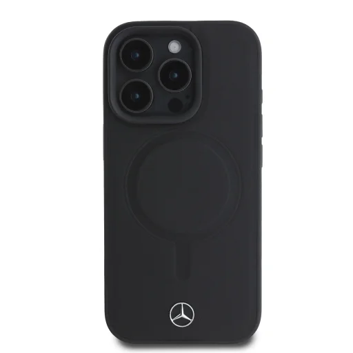  Mercedes Sima Bőr MagSafe tok iPhone 16 Pro Fekete - 2