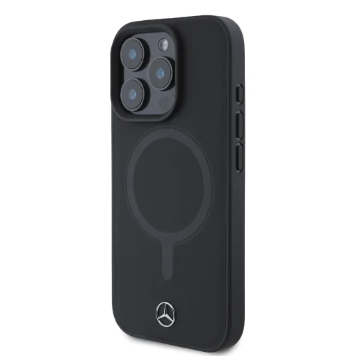  Mercedes Sima Bőr MagSafe tok iPhone 16 Pro Fekete - 3