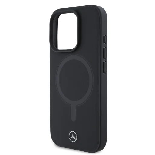  Mercedes Sima Bőr MagSafe tok iPhone 16 Pro Fekete - 4