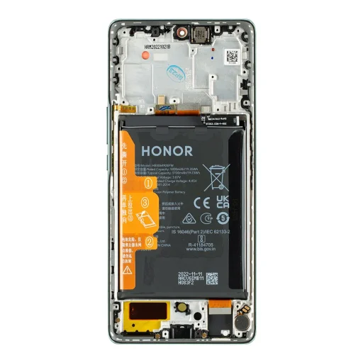 LCD kijelző + érintőpanel + előlapi burkolat Honor Magic5 Lite smaragdzöld (szervizcsomag) - 2