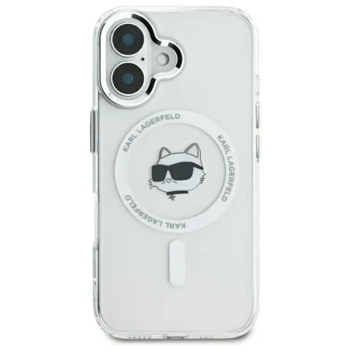  iPhone 16 Plus fehér Karl Lagerfeld IML Metal Choupette Head MagSafe tok - 3