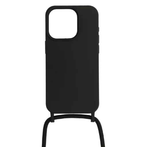 Silikónové puzdro s remienkom iPhone 13 Pro Max design 1 čierne - 2