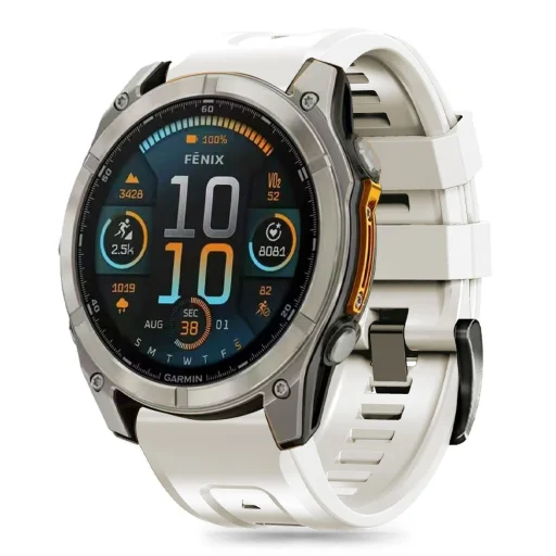 TECH-PROTECT SILICONE GARMIN FENIX 5S / 5S PLUS / 6S / 6S PRO / 7S / 8 (43 MM) TITANIUM szíj - 1