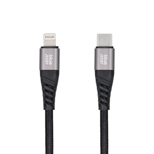 BLUE STAR fonott kábel 2,4A Type C - Lightning TFK-DC-003 1,2 m fekete - 3