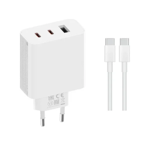 Xiaomi 2C1A (2xUSB-C,1xUSB-A) 65W GaN utazó töltő Fehér (Szervizcsomag) - 1