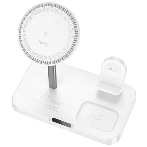 HOCO vezetéknélküli töltőállomás 3 az 1-ben kompatibilis Apple Watch 3A 15W CQ12 fehér - 2