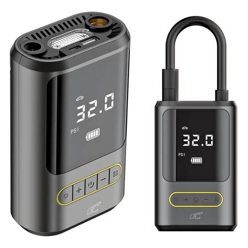 Elektromos kerékpár/autó pumpa kompresszor LCD 2x2000mAh USB-C LTC - 2