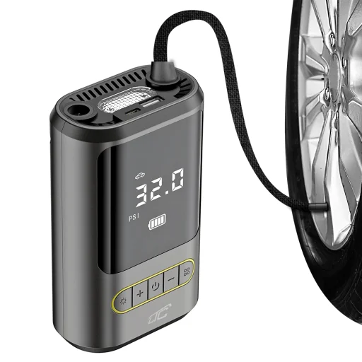 Elektromos kerékpár/autó pumpa kompresszor LCD 2x2000mAh USB-C LTC - 1