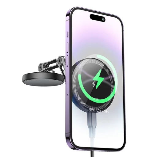 HOCO autós tartó vezeték nélküli töltéssel középkonzolhoz kompatibilis MagSafe 15W HW26 fekete - 6