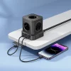 HOCO multifunkcionális elosztó 5 aljzat + 3 x USB A + Type C EU szabványok 4000W PD QC 3A NS8 2 m fekete thumbnail