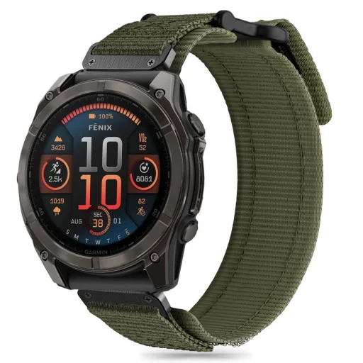 TECH-PROTECT SCOUT PRO GARMIN FENIX 5 / 6 / 6 PRO / 7 / 8 (47 MM) / E MILITARY ZÖLD óraszíj - 2