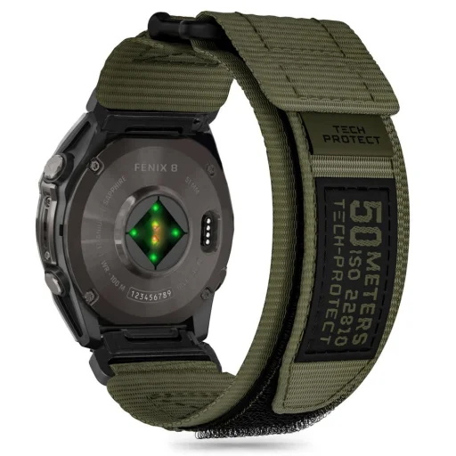 TECH-PROTECT SCOUT PRO GARMIN FENIX 5 / 6 / 6 PRO / 7 / 8 (47 MM) / E MILITARY ZÖLD óraszíj - 1