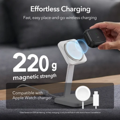   APPLE Airpods 4 ESR ORBIT HALOLOCK MÁGNESBIZTONSÁG FEKETE tok - 3