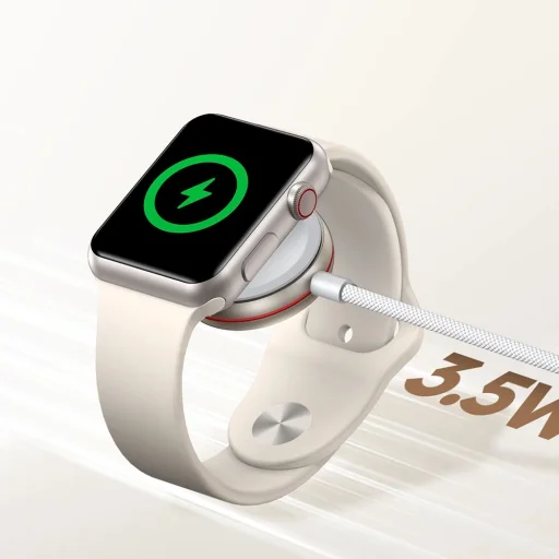 Joyroom induktív töltő Apple Watch-hoz 1.2m fehér (S-IW011) tok - 13