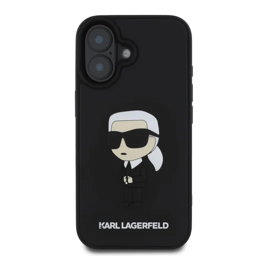  iPhone 16 Fekete Karl Lagerfeld 3D Rubber Ikonik tok - 2