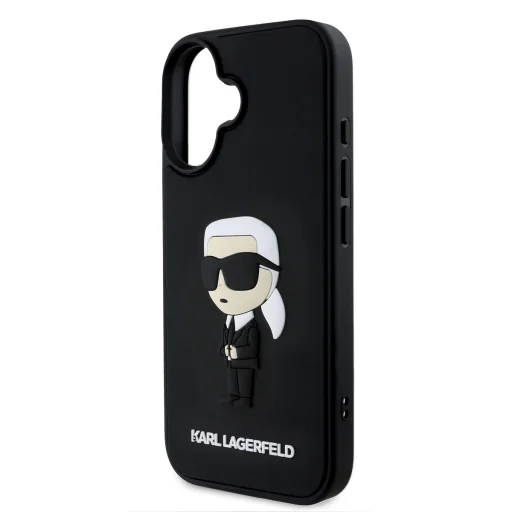  iPhone 16 Fekete Karl Lagerfeld 3D Rubber Ikonik tok - 4