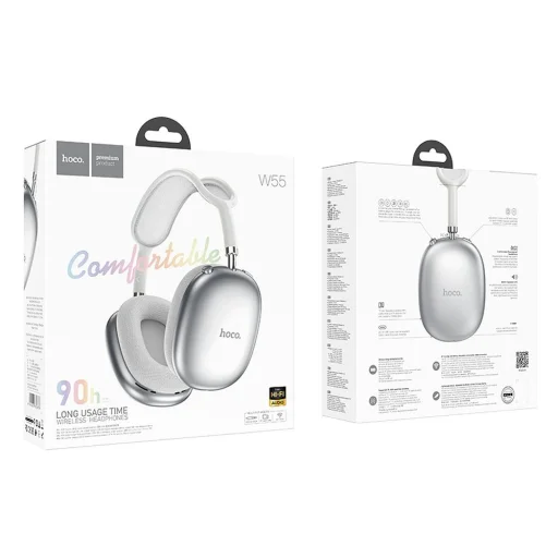 HOCO vezeték nélküli Bluetooth fejhallgató W55 ezüst - 4