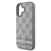  iPhone 16 Bézs DKNY PU Bőr Kockás Minta és Csíkos Tok thumbnail