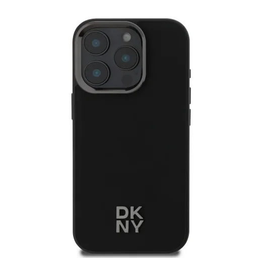  iPhone 16 Pro Max Fekete DKNY PU Bőr Stack Logo Magsafe tok - 2