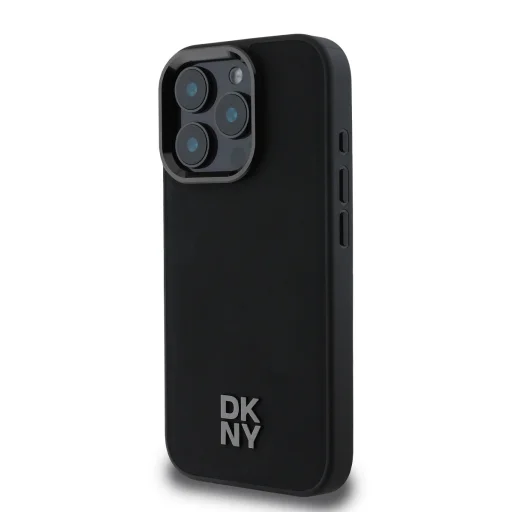  iPhone 16 Pro Max Fekete DKNY PU Bőr Stack Logo Magsafe tok - 3