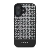  iPhone 16 Plus Fekete DKNY PU Leather Repeat Pattern Bottom Stripe MagSafe tok thumbnail