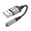 HOCO adapter USB-A (hím) Jack 3,5 mm (női) LS36 0,12 m fekete thumbnail