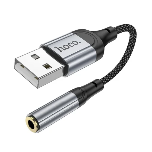 HOCO adapter USB-A (hím) Jack 3,5 mm (női) LS36 0,12 m fekete - 2