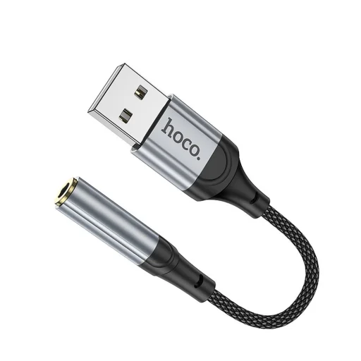 HOCO adapter USB-A (hím) Jack 3,5 mm (női) LS36 0,12 m fekete - 5