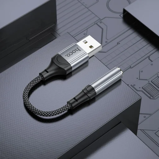 HOCO adapter USB-A (hím) Jack 3,5 mm (női) LS36 0,12 m fekete - 8