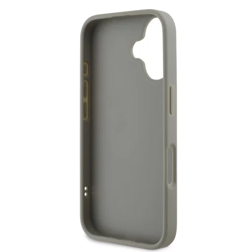  iPhone 16 Plus Szürke DKNY PU bőr steppelt logós tok - 5