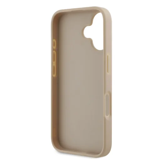  iPhone 16 Rózsaszín DKNY PU bőr kockás mintás és csíkos tok - 5