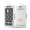  iPhone 16 Fekete DKNY PU bőr kockás mintás és csíkos tok - 6