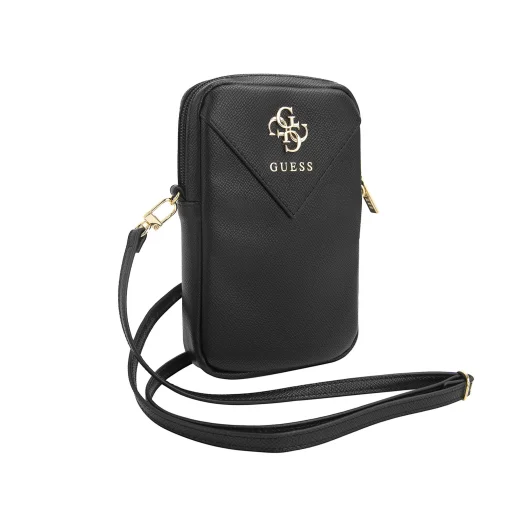 Guess PU Grained 4G Metal Logo Wallet Phone Bag Zipper Fekete - 1