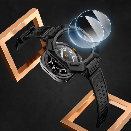  Samsung Galaxy Watch Ultra (47 Mm) Fekete Supcase Unicorn Beetle Pro & Tempered Glass 2-pack tok - 5