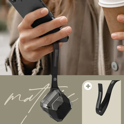  Apple AirPods 4 fekete SUPCASE MATRIX tok - 6