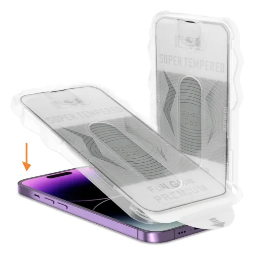 Teljes Ragasztós Edzett Üveg Könnyen Felhelyezhető Tok IPHONE 16 PRO FEKETE Üvegfólia - 2