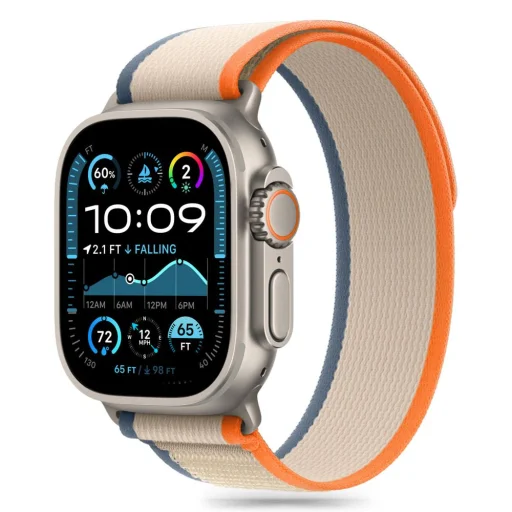 Tech-protect Nylon Szíj Apple Watch 6 / 7 / 8 / 9 / 10 / Se / Ultra 1 / 2 (44 / 45 / 46 / 49 Mm) Krém/narancs - 2