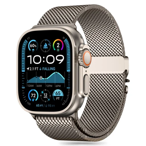 TECH-PROTECT MILANO APPLE WATCH 6 / 7 / 8 / 9 / 10 / 11 / SE / ULTRA 1 / 2 (44 / 45 / 46 / 49 MM) TITÁNIUM szíj - 1