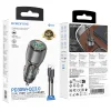 Borofone autós töltő BZ30 Absolute - USB + Type C - QC 3.0 PD 30W 3A Type C to Type C kábel átlátszó-fekete thumbnail