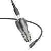Borofone autós töltő BZ30 Absolute - USB + Type C - QC 3.0 PD 30W 3A Type C to Type C kábel átlátszó-fekete thumbnail