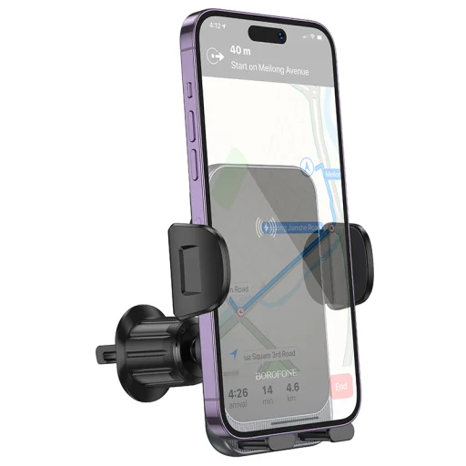 Borofone BH220 Leader vezetéknélküli töltéssel autós telefontartó légbefúvóra fekete - 2