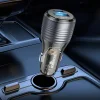 Borofone autós töltő BZ30 Absolute - USB + Type C - QC 3.0 PD 30W 3A Type C to Type C kábel átlátszó-fekete thumbnail