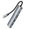 Borofone Adapter DH15 Buddy 6 az 1-ben - Type C to HDMI + Type C + USB 3.0 + USB 3.0 + SD + microSD - PD 100W szürke thumbnail