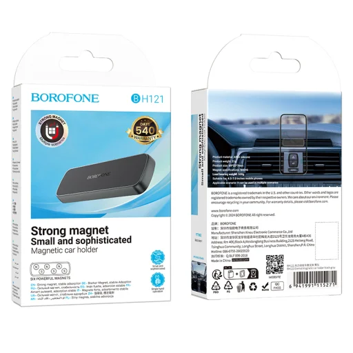 Borofone BH121 Eternal mágneses autós telefontartó, ragasztós talp, fekete - 8