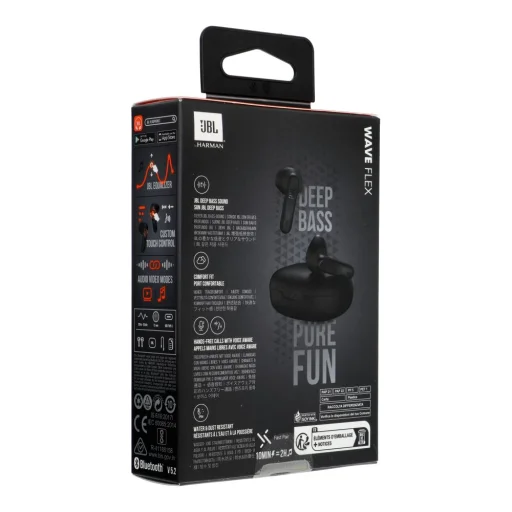 JBL Wave Flex TWS Bluetooth Wireless In-Ear Fülhallgató Fekete EU - 11