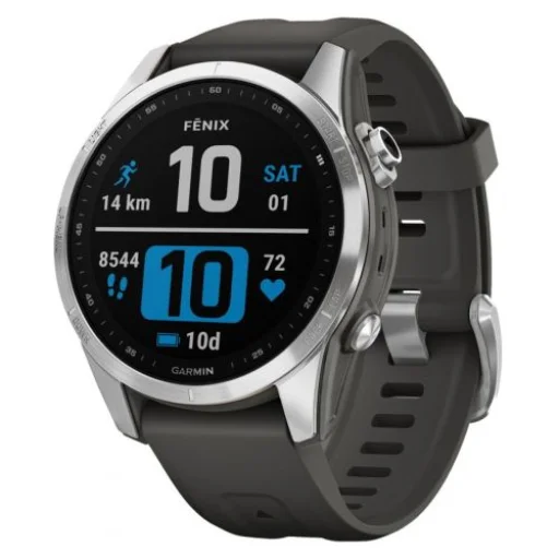 Garmin Fenix 7S Okosóra 42mm, GPS, Ezüst/ Grafit EU - 1